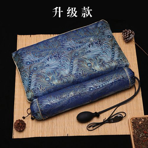 药枕荞麦锦缎加热颈椎枕充气颈椎护颈枕艾草决明子枕头保健牵引枕